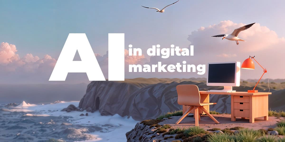 AI in digital marketing — визуализация на ролята на изкуствения интелект в дигиталния маркетинг, създадена от Digital Marketing Group.