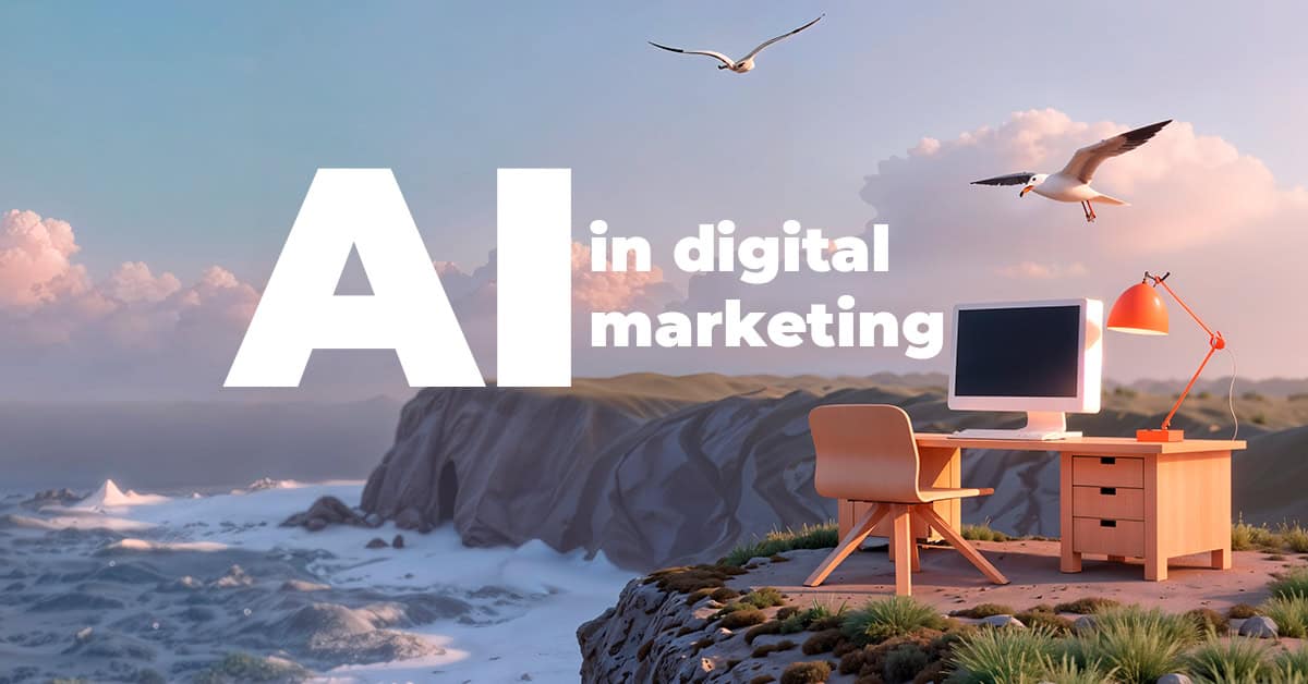 AI in digital marketing — визуализация на ролята на изкуствения интелект в дигиталния маркетинг, създадена от Digital Marketing Group.